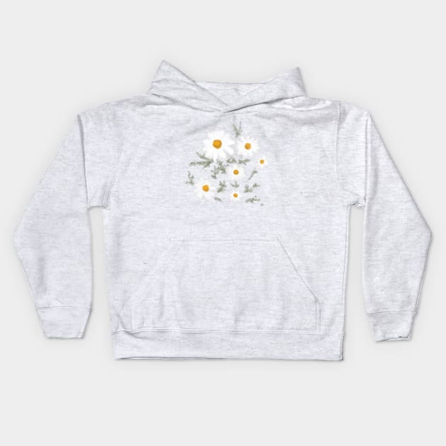 white daisy flower Kids Hoodie by cartoonygifts